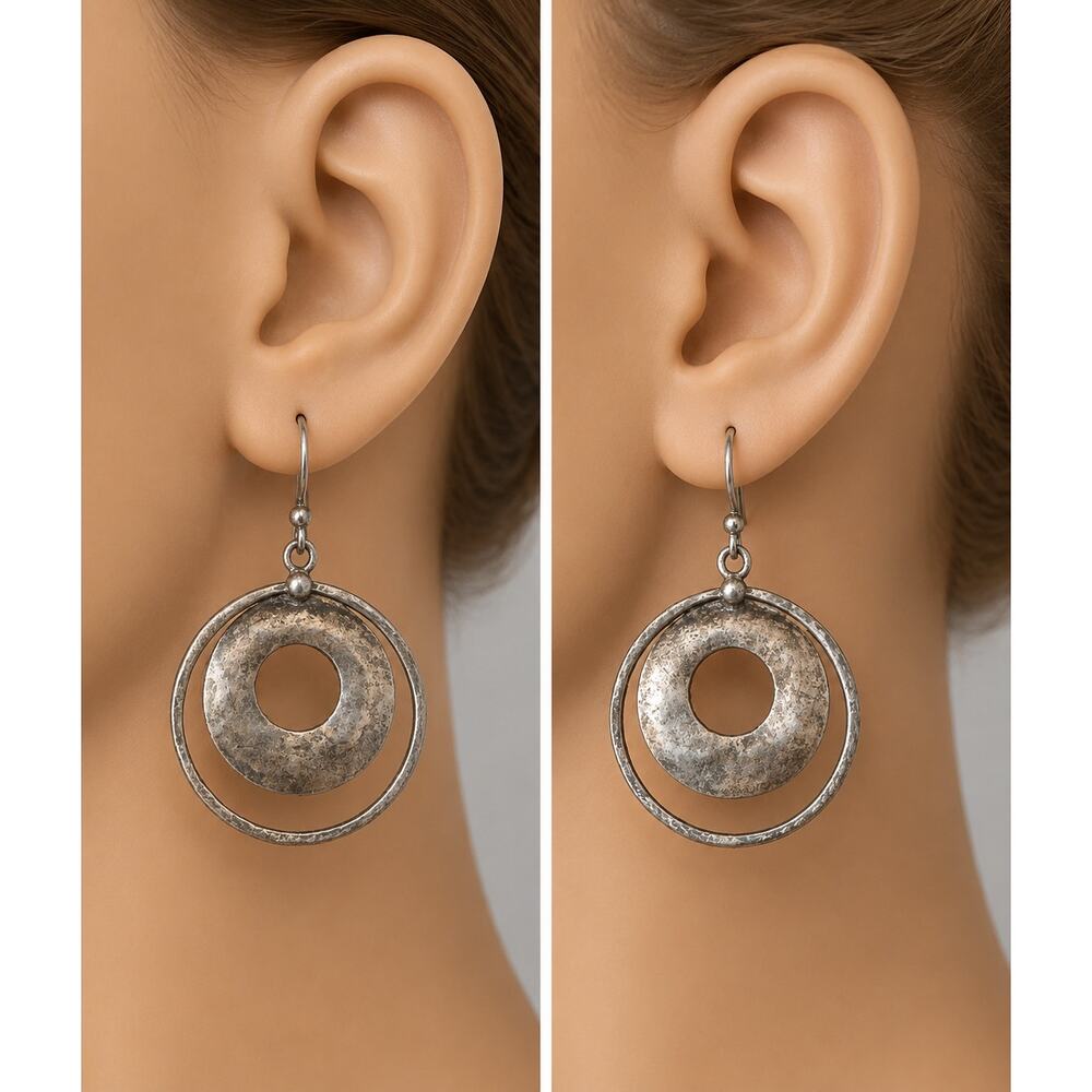 Sterling Silver 925 earrings patina VTG